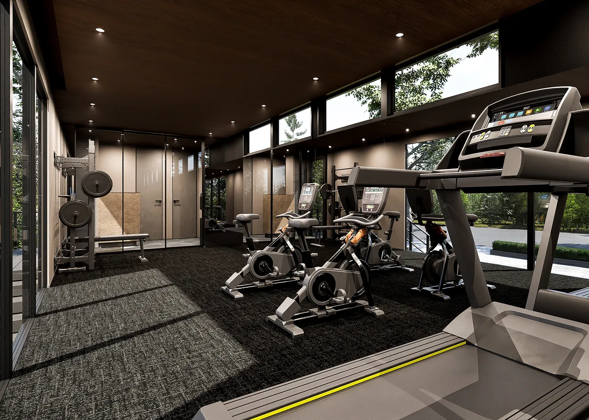 画像：ジムタイプのトレーラーハウスCG図