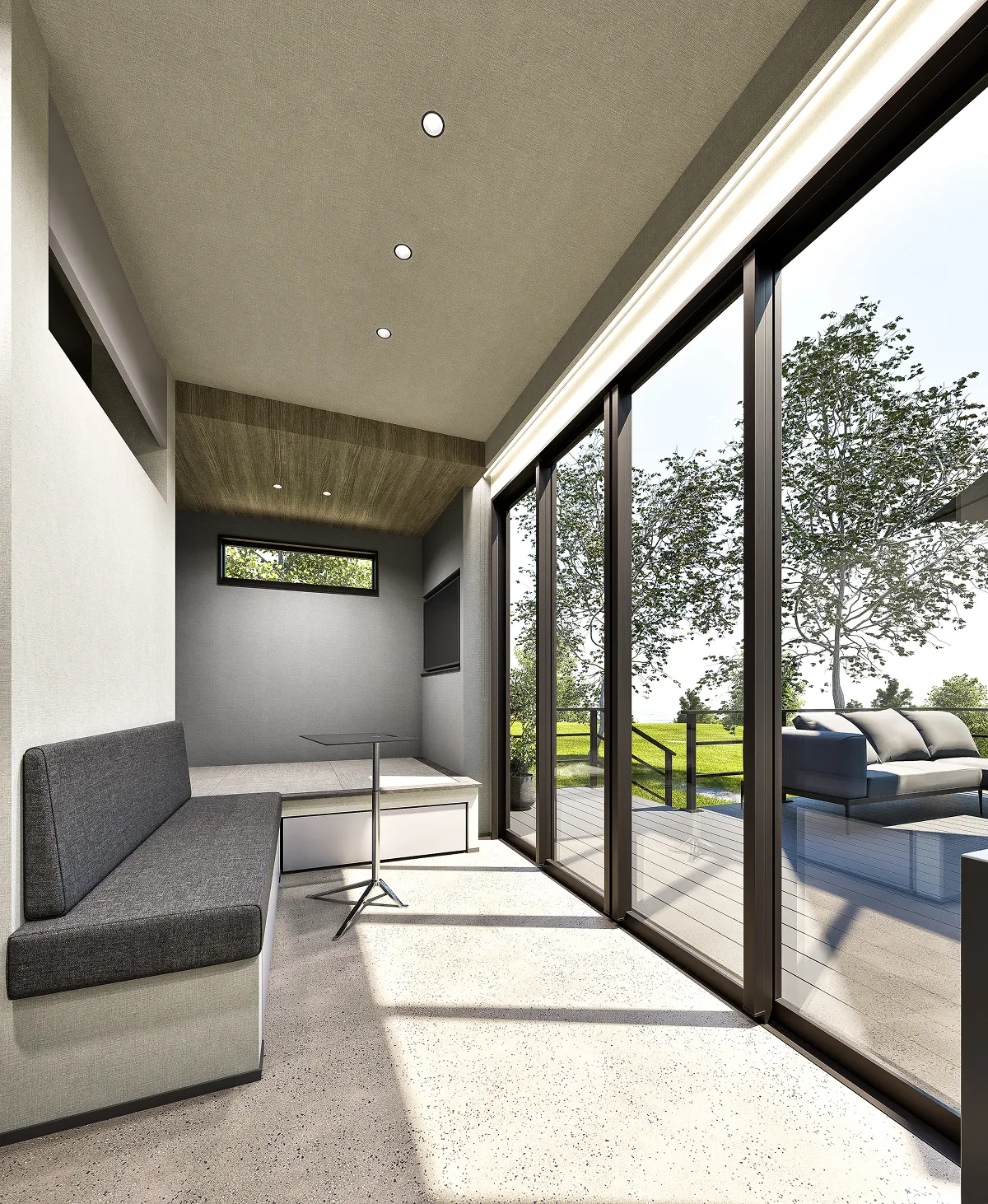 画像:宿泊施設タイプのトレーラーハウスCG図