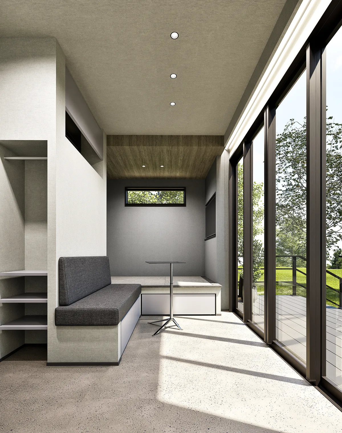 画像:宿泊施設タイプのトレーラーハウスCG図