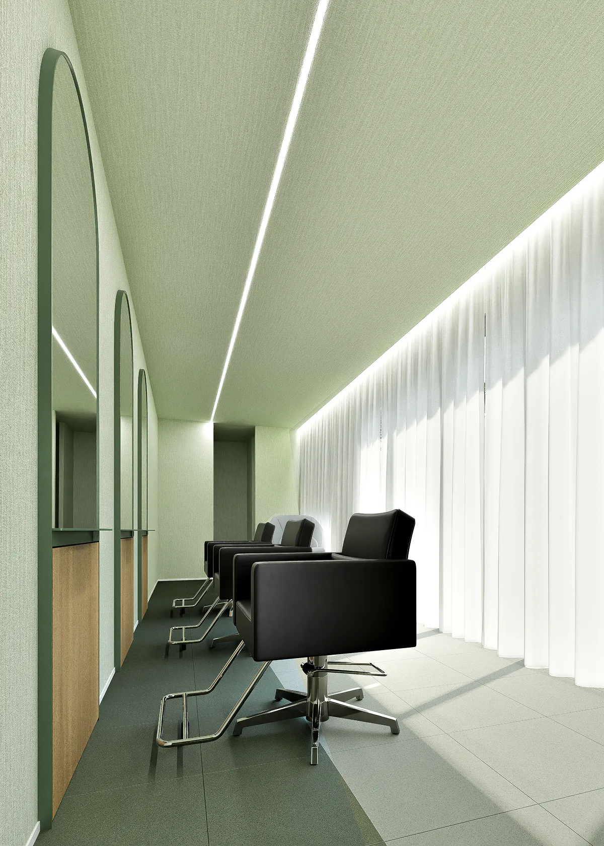 画像:サロンタイプのトレーラーハウスCG図