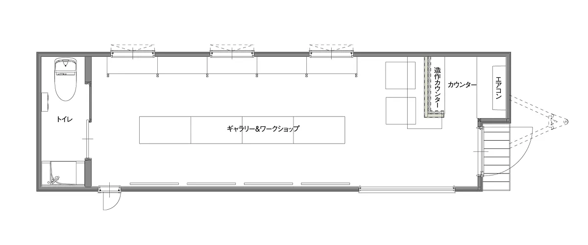 画像:物販店タイプのトレーラーハウス間取り図