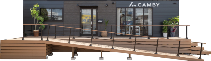 ルクラのトレーラーハウス:CAMBY(キャンビー)(キャンピングカー販売店舗)外観