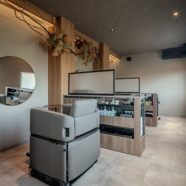 トレーラーハウス 美容室 内観