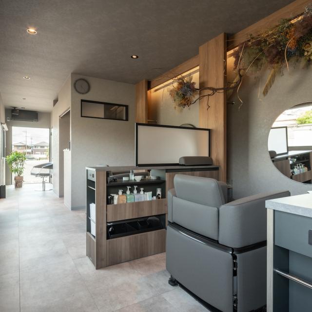 トレーラーハウス 美容室 内観