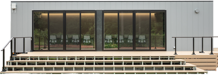 ルクラのトレーラーハウス：ミヤ電子株式会社（事務所）外観