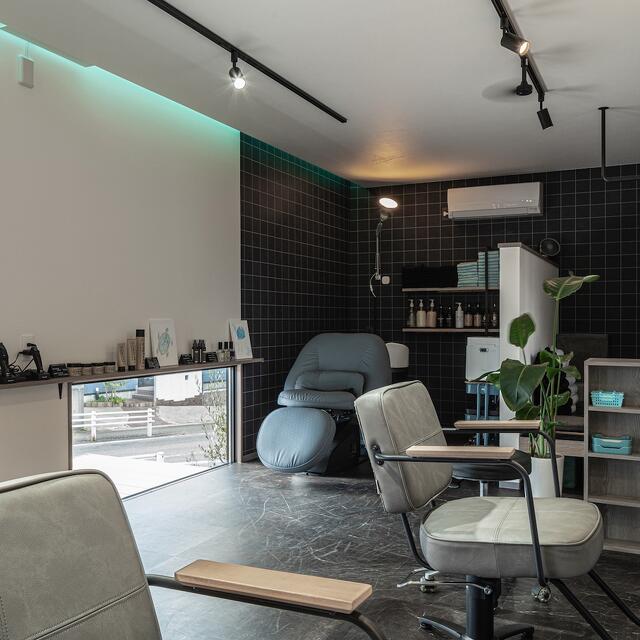 トレーラーハウス　美容室　内観