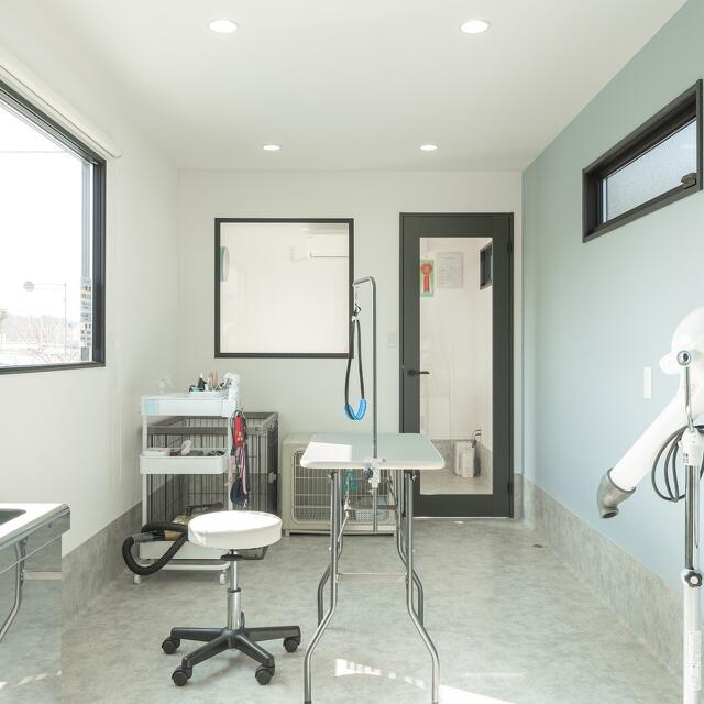 トレーラーハウス　トリミングサロン　内観